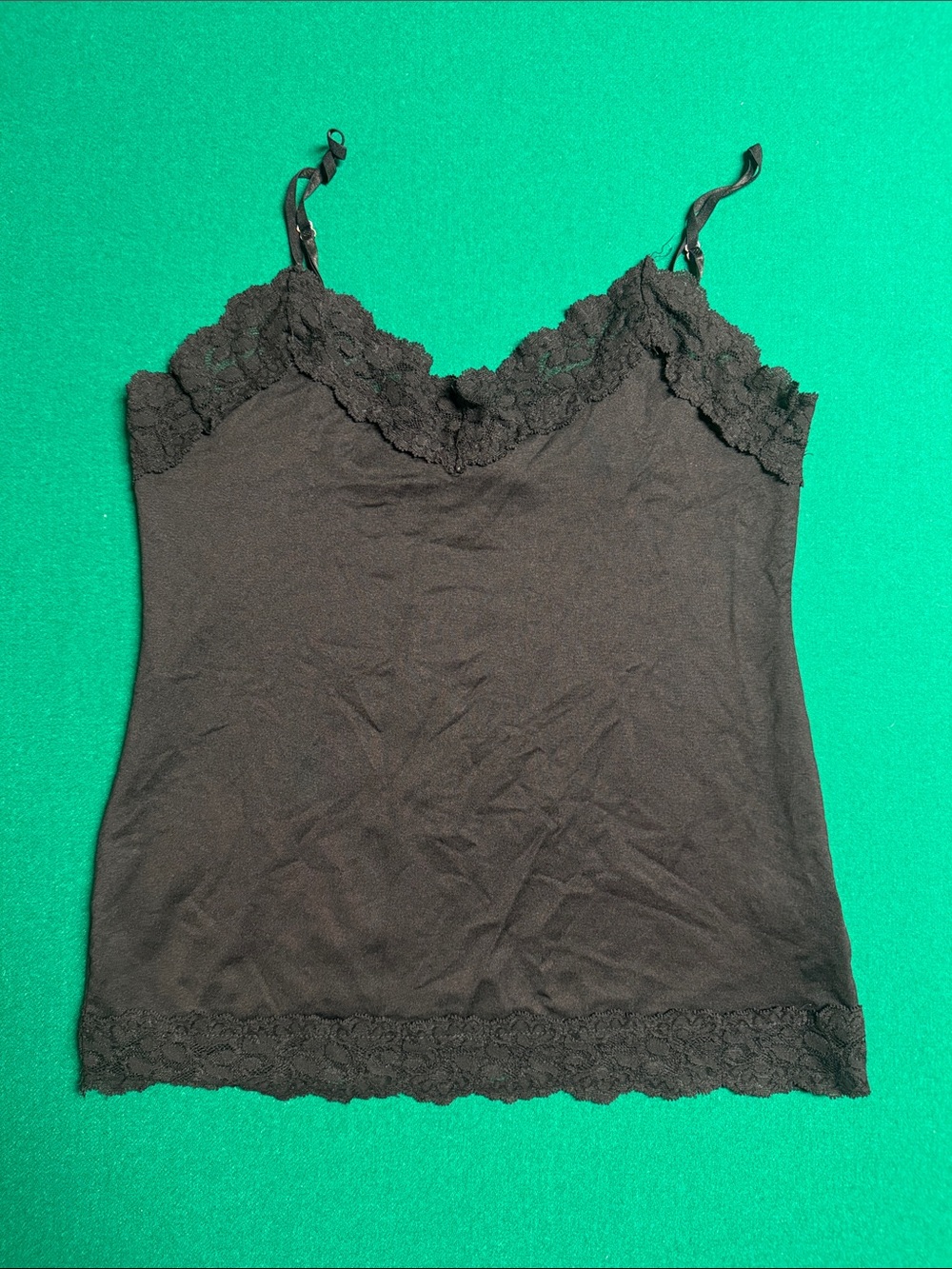 White House Black Market Black Lace-Trim Camisole
